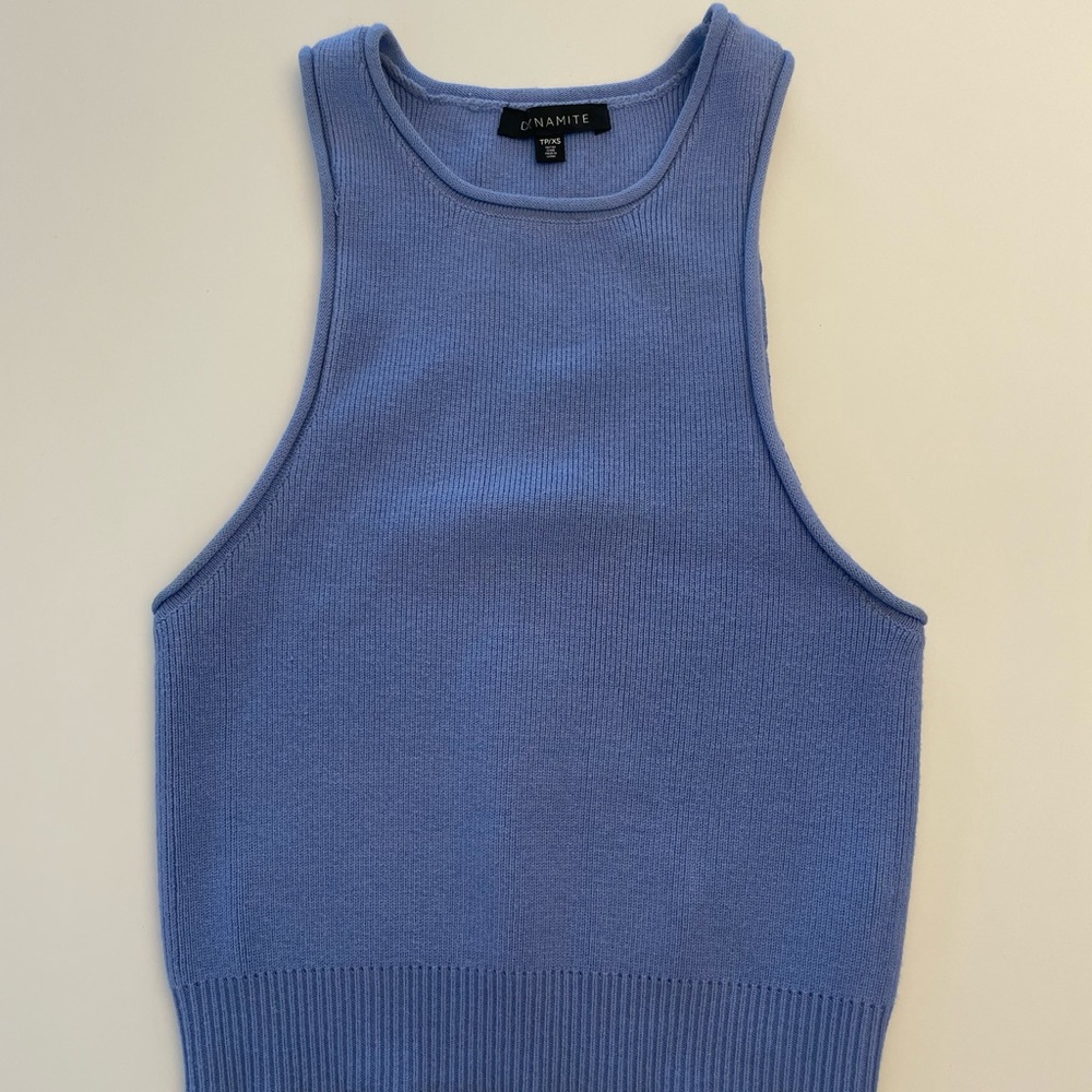 Dynamite Blue Knit Tank Top